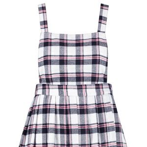 BOOHOO Plaid Pinafore Skirt